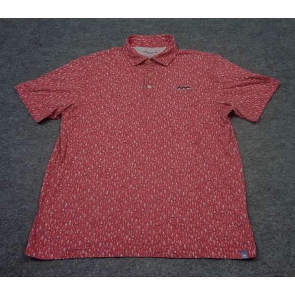 Peter Millar Other - Peter Millar Shirt Mens M Red Seaside Polo Regatta Sailboat AOP Pima Cotton
